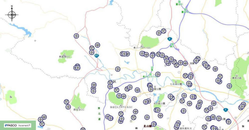 【泉区】学校・団体紹介地図イメージ